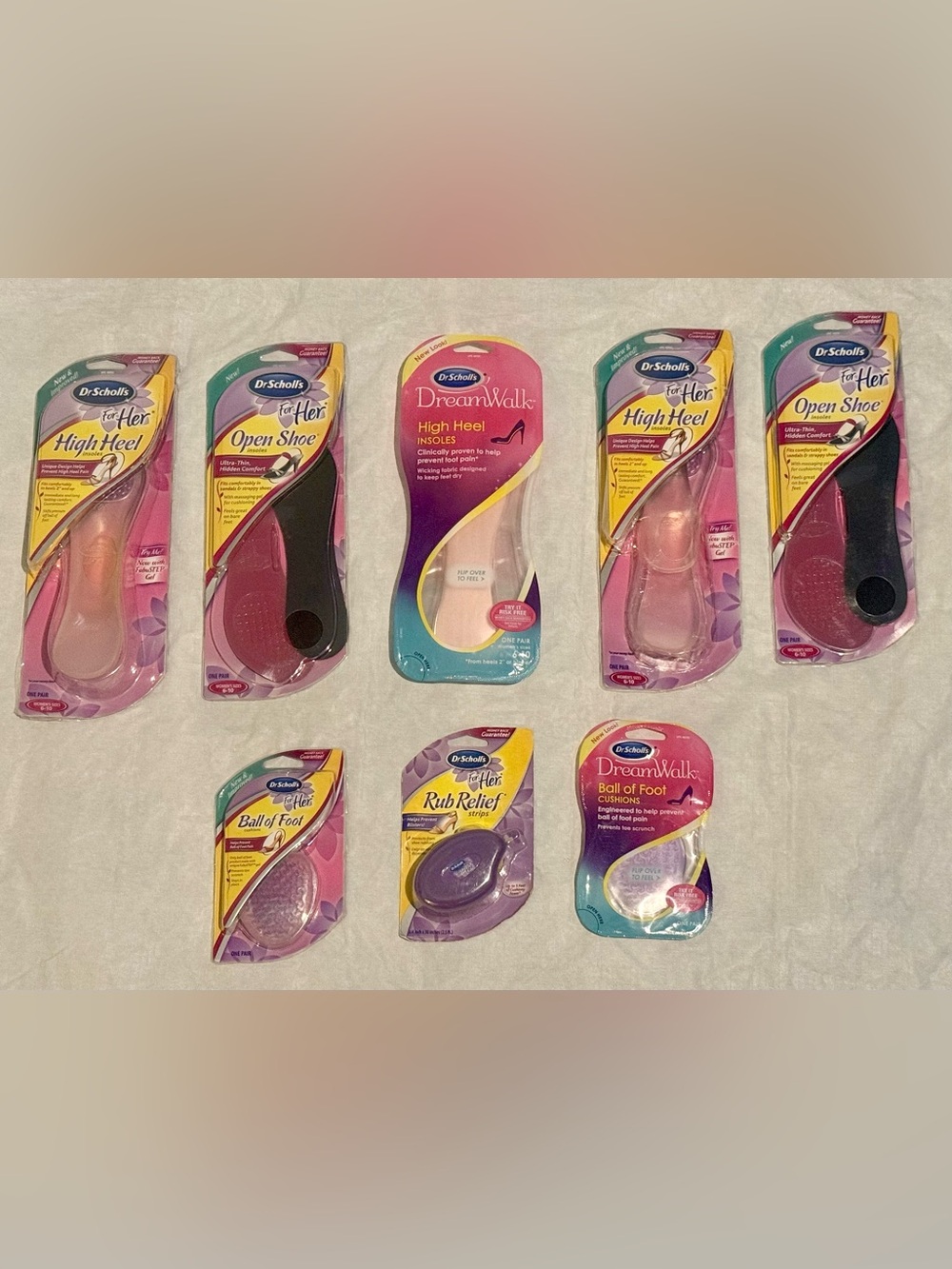 Dr Scholl’s Women’s Insoles Lot 8 NEW UNOPENED PACKAGES